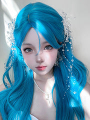 Blue-green wig KF9614