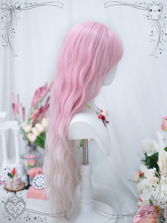 Pink Gradient White Lolita Wig   KF11096