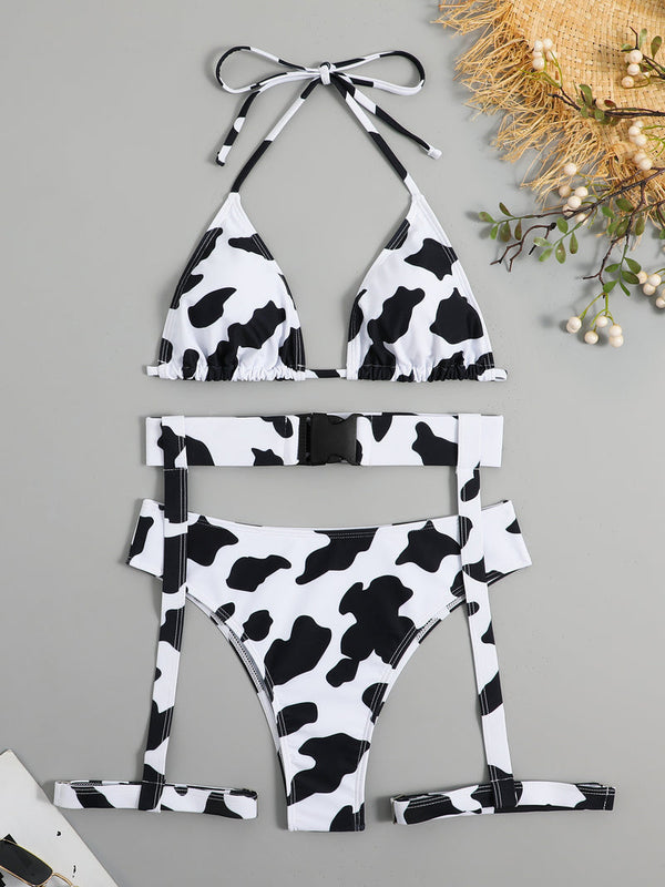 Cow two-piece swimsuit    KF70403