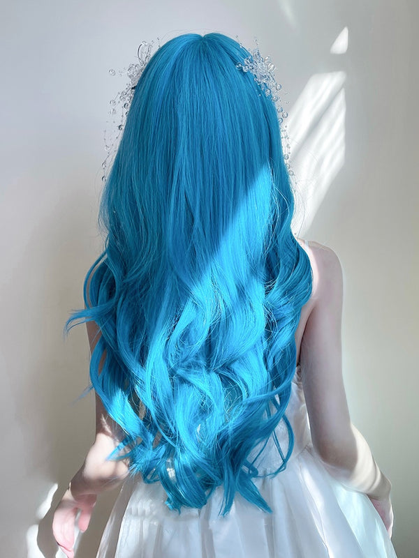 Blue-green wig KF9614