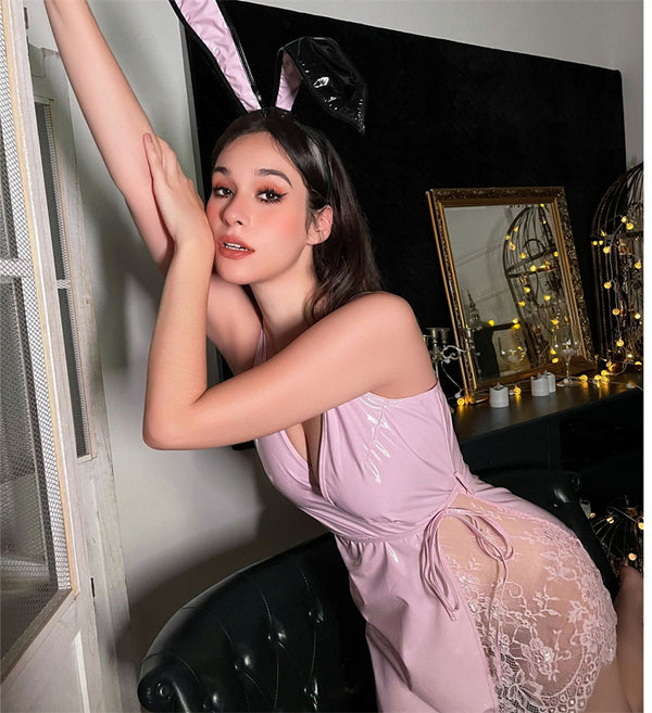 Cute pink bunny suit KF70546
