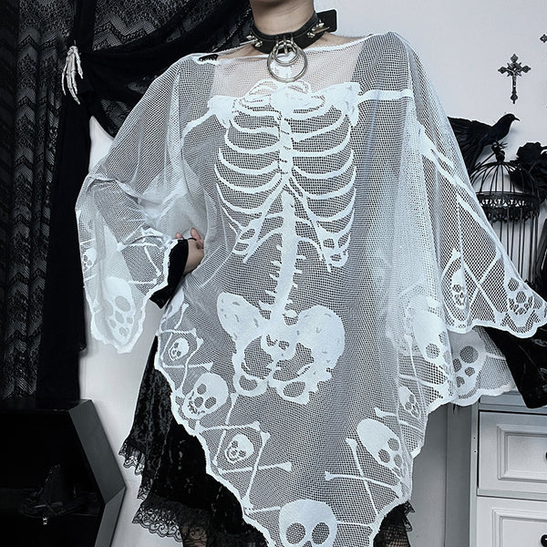 skull lace shawl   KF70237