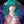 Blue green pink gradient wig  KF11095