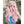 Pink long curly wig KF81461