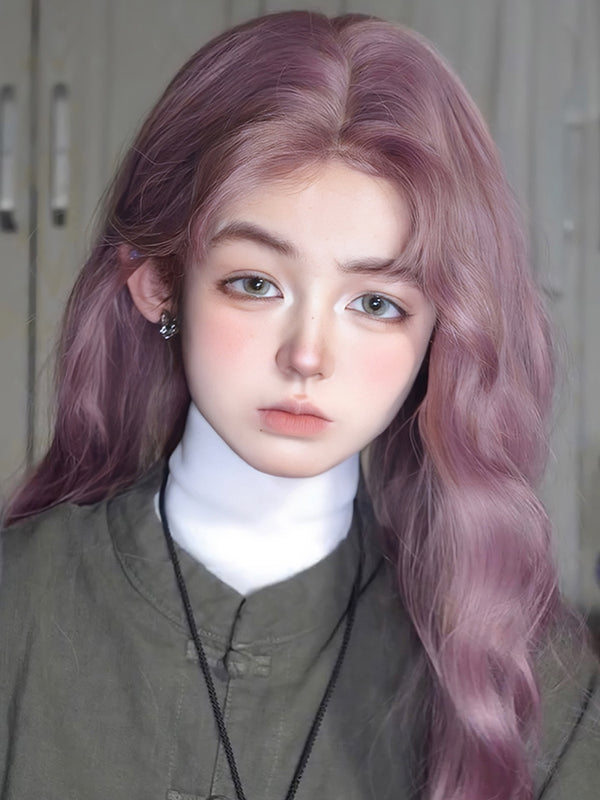 Purple lolita center parted wig KF11164