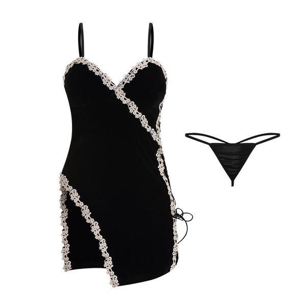 Red suspender nightgown  KF70521
