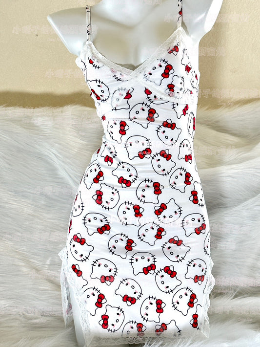 White suspender skirt KF705834
