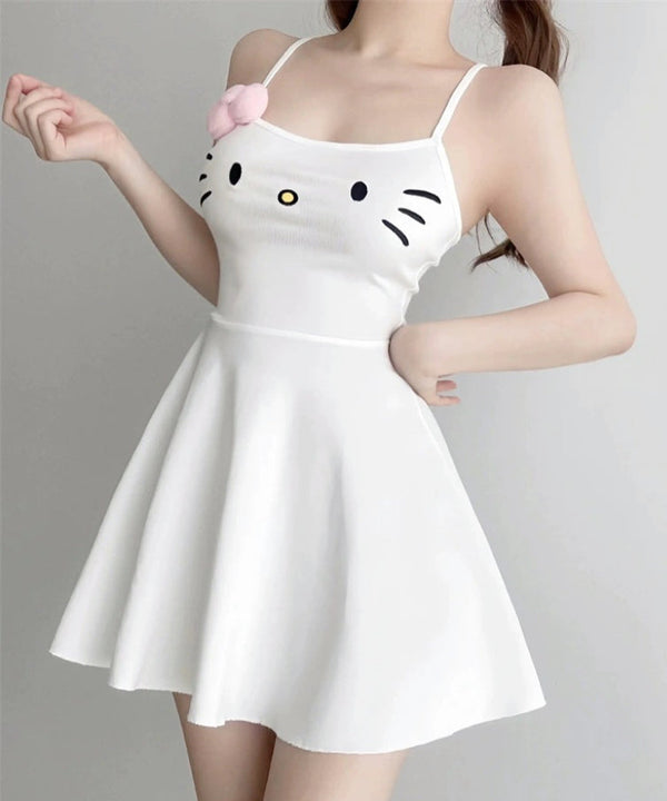White suspender dress    KF705877