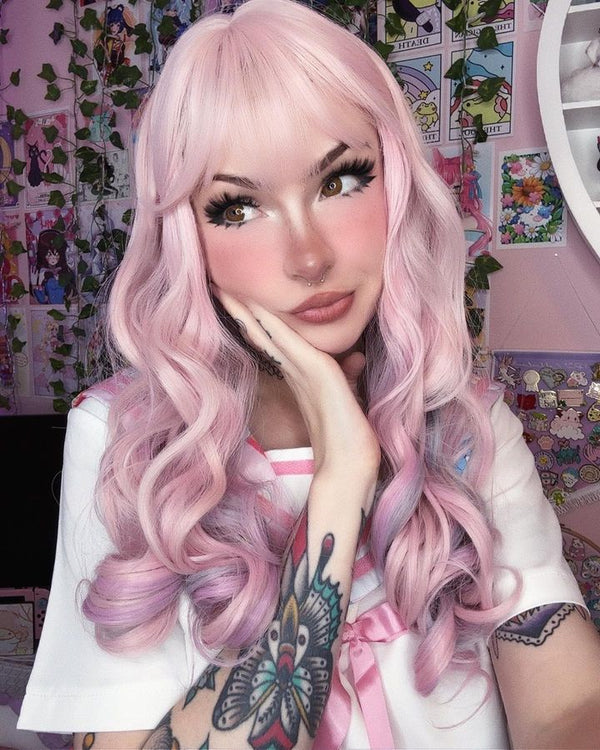 Mixed pink gradient wig KF81692