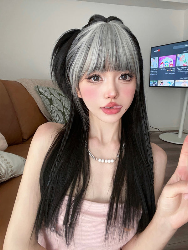 Black long wig KF90273