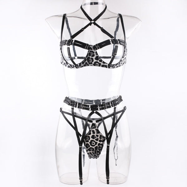 Black cutout underwear set  KF70063