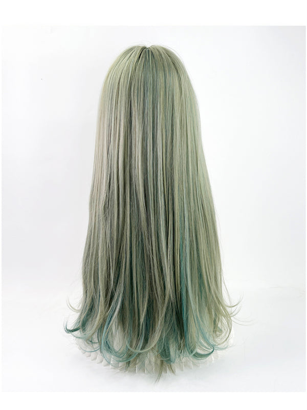 Green long roll wig KF90501