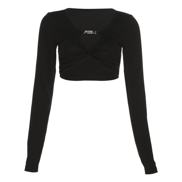 black long sleeve t-shirt  KF70059