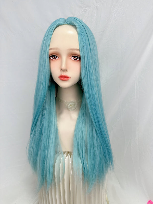 blue long straight hair KF11032