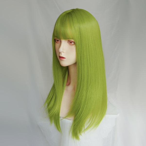 Green long  wig KF81691