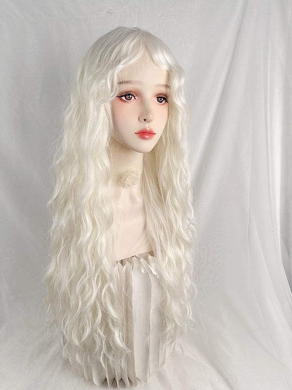 White long curly wig KF11027