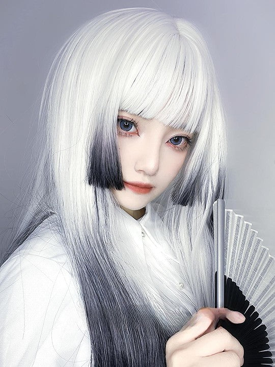 black and white gradient wig  KF11284