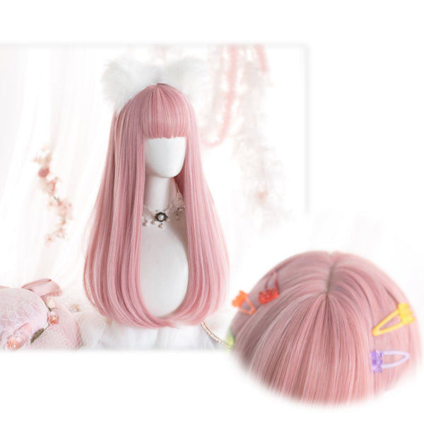 Pink gradient big wave wig KF24089