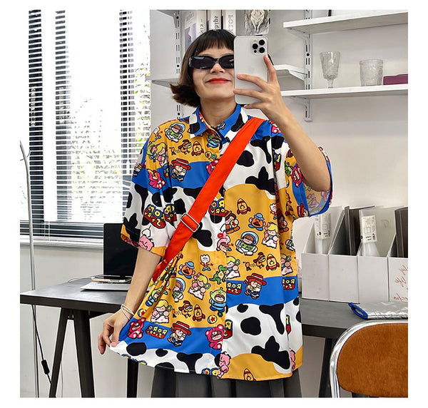 retro cartoon short sleeve shirt  KF83828