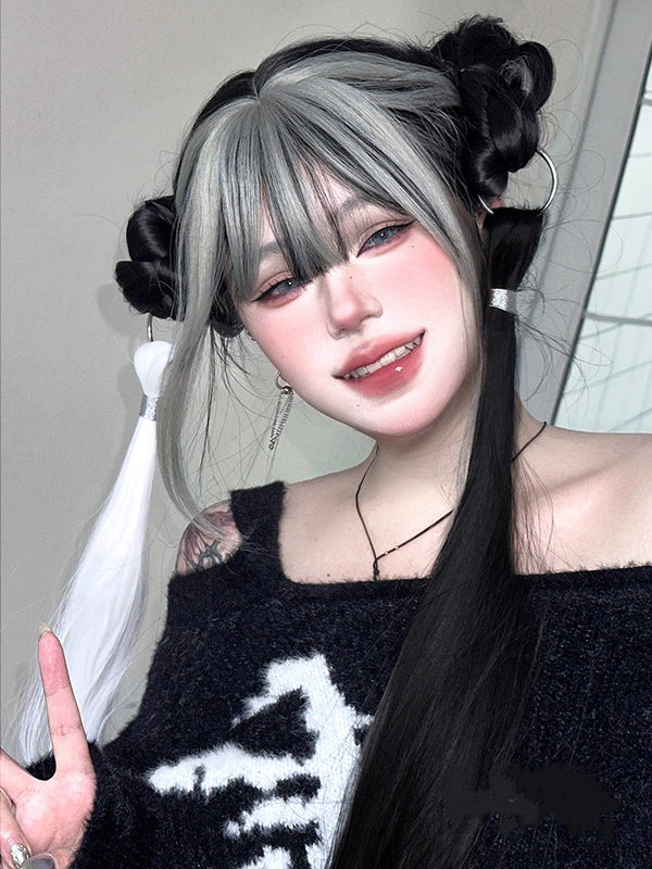 Black and silver lolita wig  KF11296