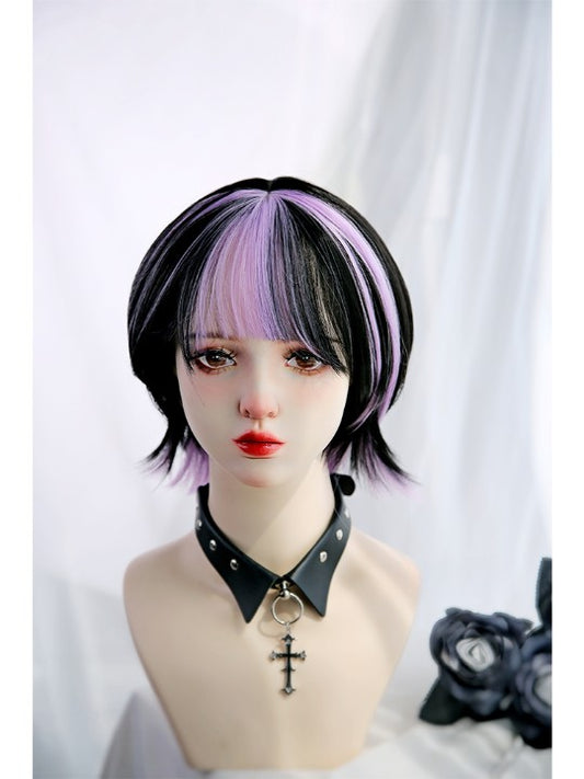 lolita black purple wig  KF11046
