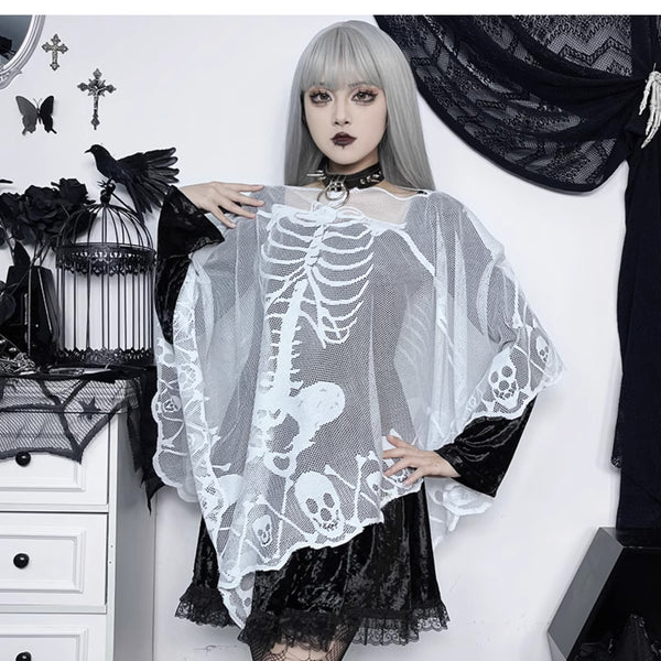 skull lace shawl   KF70237