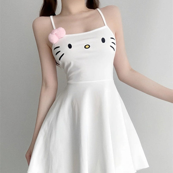 White suspender dress    KF705877