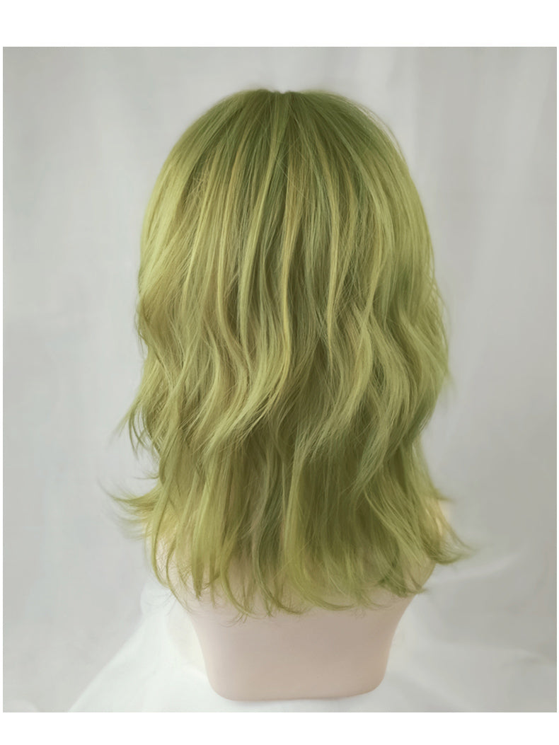 Green short straight wig KF9619