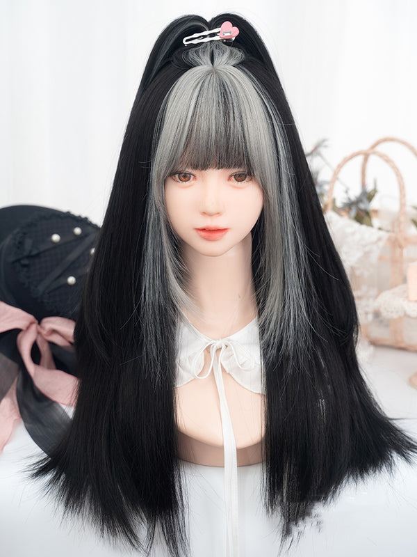 Black and silver lolita wig  KF11296