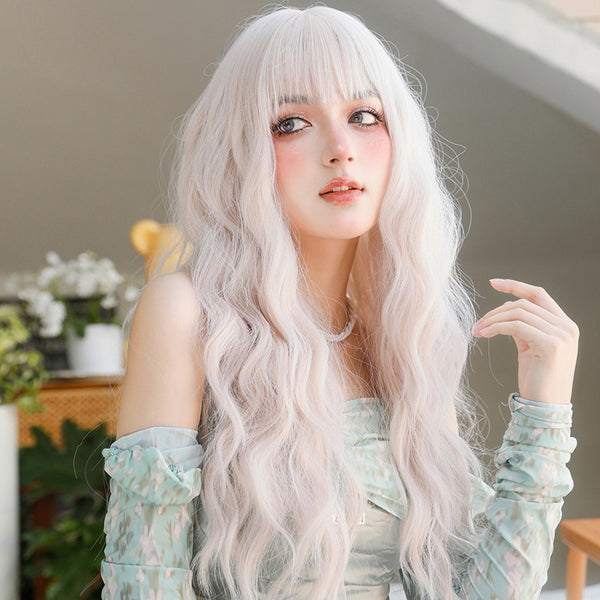 Silver Long Curly Wig   KF82910