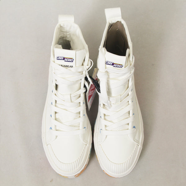 White high top casual shoes  KF70476