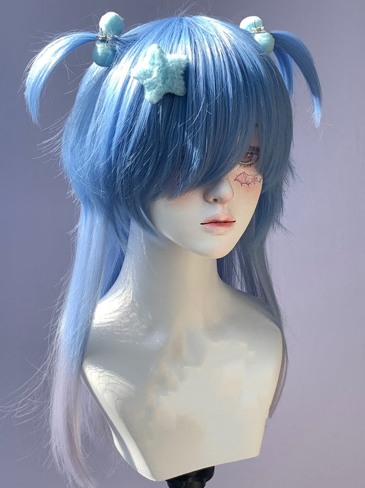 y2k blue wig KF11030