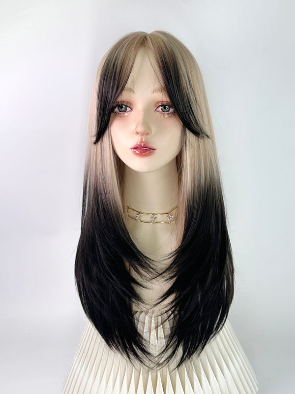 Black and gold gradient wig  KF11102