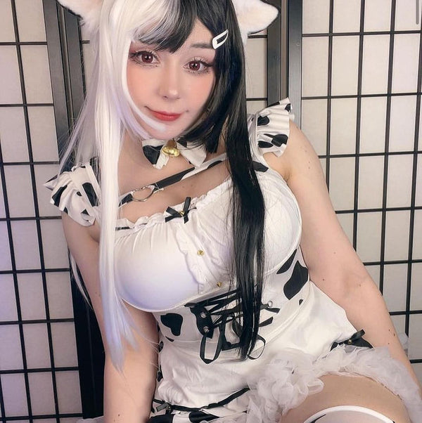 Cute cow maid dress    KF83851