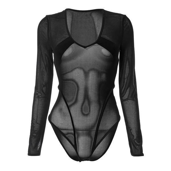 Mesh paneled leather suit  KF705782