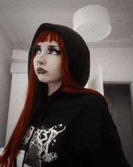 Red long straight wig KF9570