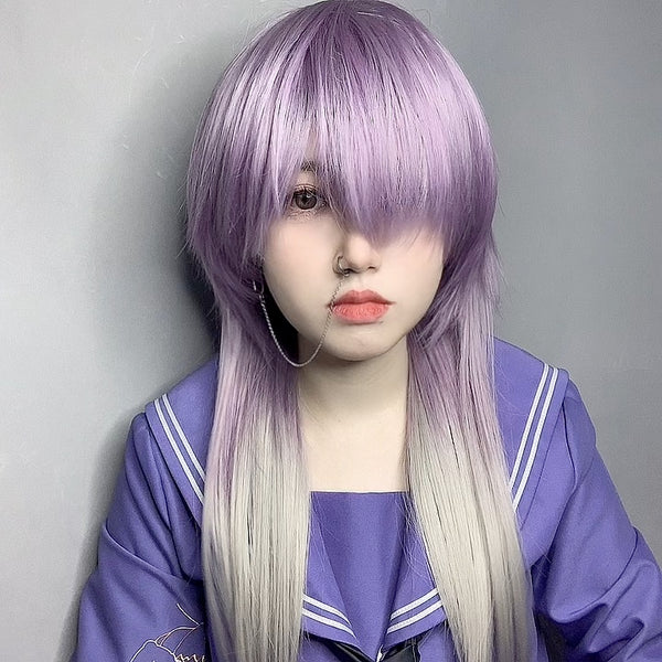 purple gray wig KF11039