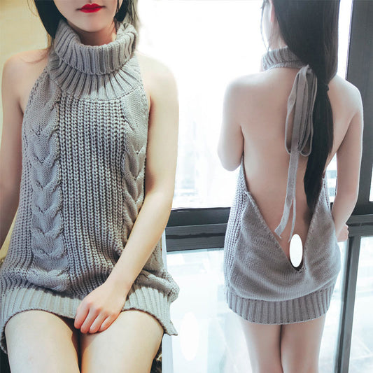 Black Backless knitted skirt series  KF70485