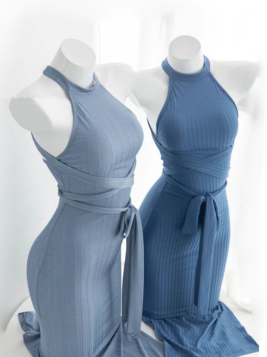 Blue Slit Dress  KF70367