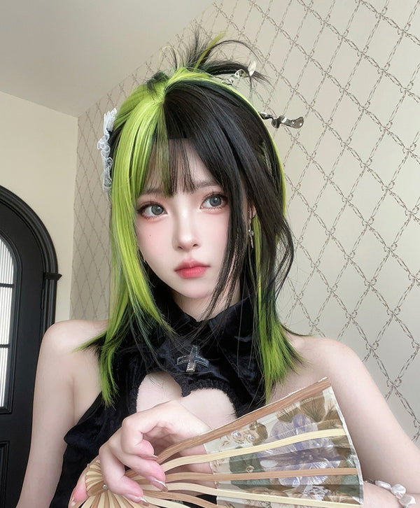 Y2K Lizard Green Wig  KF11247