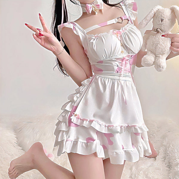 Cute cow maid dress    KF83851