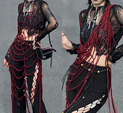 spider web vest    KF83776