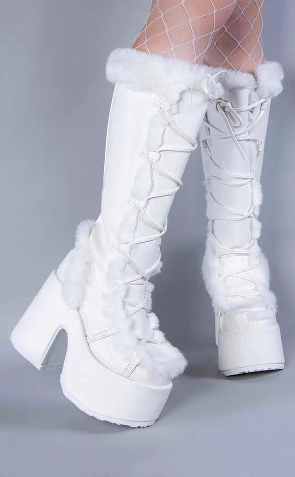 Plush fur snow boots KF705795