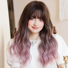 Purple Gradient Curly Wig  KF25008