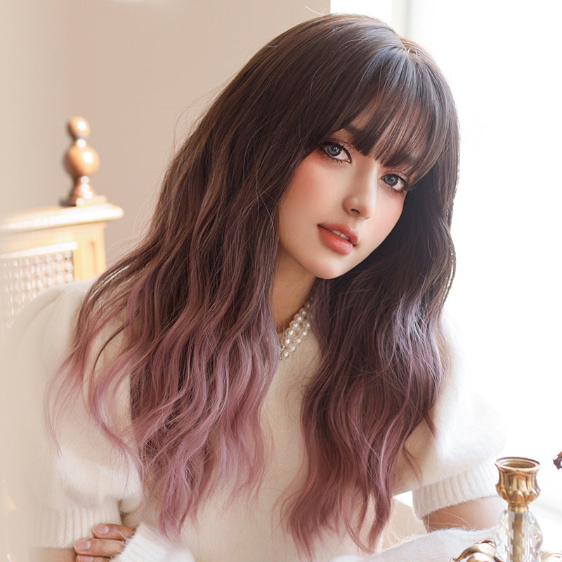 Purple Gradient Curly Wig  KF25008