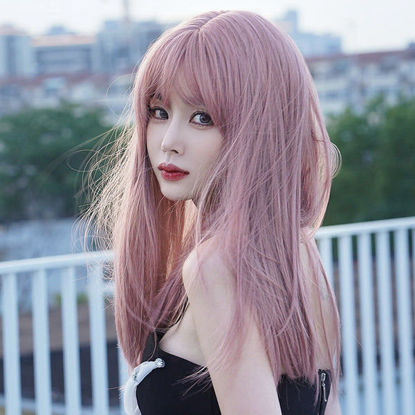 pink Long straight wig KF90603