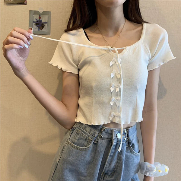 cute cropped T-shirt  KF1107
