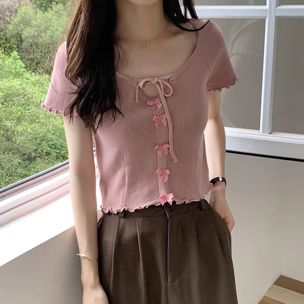 cute cropped T-shirt  KF1107