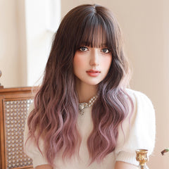 Purple Gradient Curly Wig  KF25008