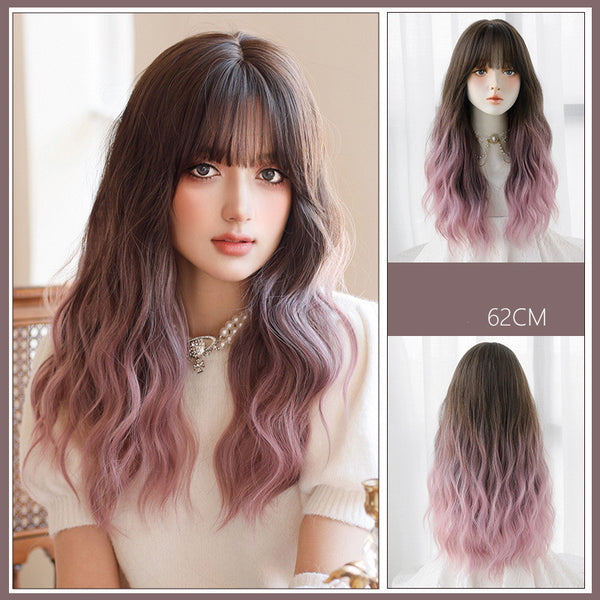 Purple Gradient Curly Wig  KF25008